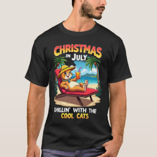T-shirt Meowy Noël Eté Noël En Juillet Chillin Froid C