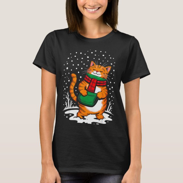 T-shirt Meowy Xmas Cats Christmas Snow Kitten Funny For Ca (Devant)