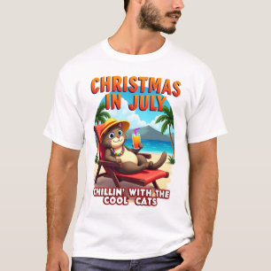 T-shirt Meowy Xmas Eté Noël En Juillet Chillin Cool C
