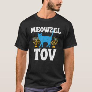 T-shirt Meowzel Tov Chanukah Propriétaire de Chat Juif Han