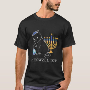 T-shirt Meowzel Tov Dreidel Menorah Chat Chanukah