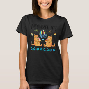 T-shirt Meowzel Tov Menorah Chat Hanukkah Chanukah Juif F