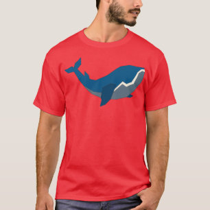 T-shirt mer d'animal sauvage de baleine bleue minimale