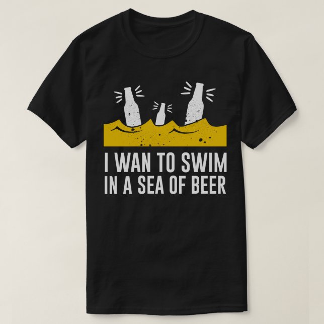 T-shirt Mer De Bière Drôle Boire Boire (Design devant)