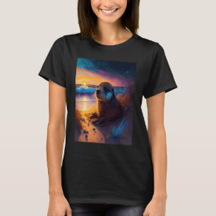 T-shirt Mer Otter Retro Sunset Cute Otter 2