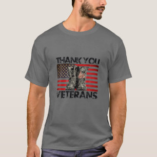 T-shirt Merci Anciens Combattants Boots de Combat Anciens 