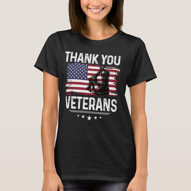 T-shirt Merci Anciens Combattants Chemise Patriotique Tee  (Devant)