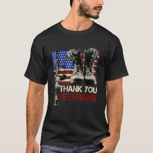 T-shirt Merci aux vétérans Fier vétéran Bottes de combat É
