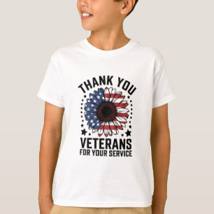 T-shirt Merci aux vétérans Sunflower Military Veterans Day