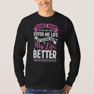 T-shirt Merci Bonus Maman Stepmère Stepmaman Pour Fille