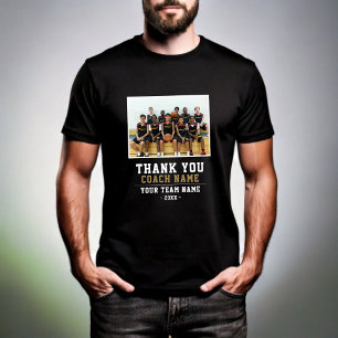 T-shirt Merci Coach Nom de l'équipe et photo noir