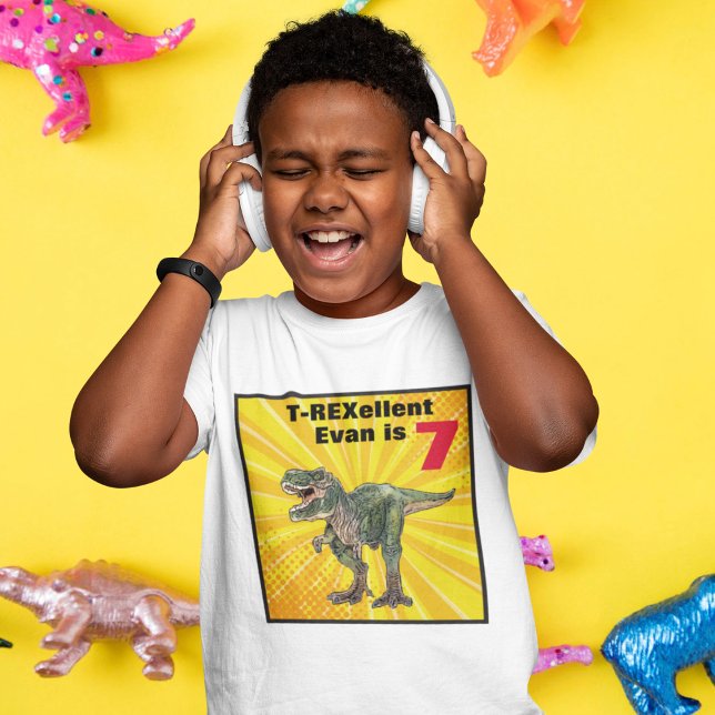 T-shirt Merci Dino T-Rex Dinosaur 7e anniversaire Nom (Créateur téléchargé)