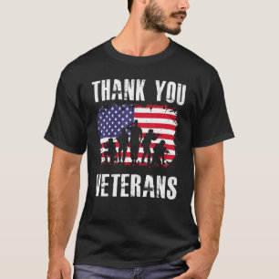 T-shirt Merci Drapeau Américain Anciens Combattants Pour H