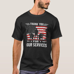 T-shirt Merci Drapeau Américain Patriotique Pour Votre Ser