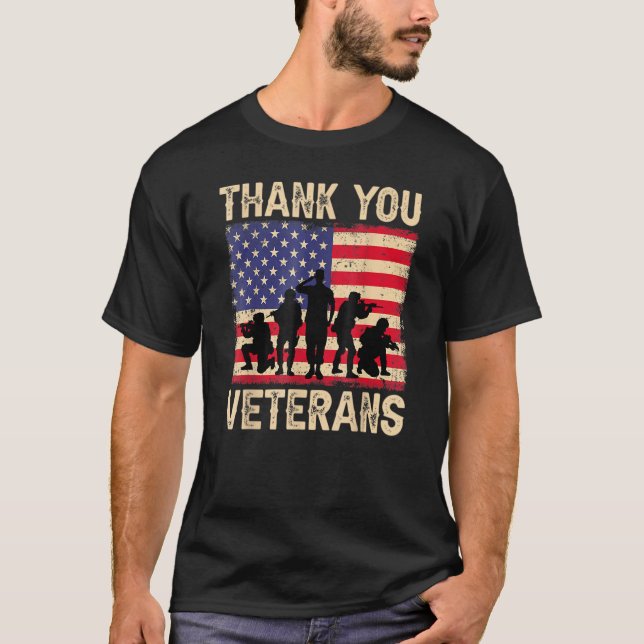 T-shirt Merci Du Drapeau Américain Patriotique Pour Hommes (Devant)