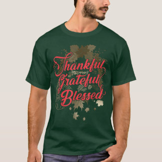 T-shirt Merci Grateful Blessé Automne Saison Automne Merci