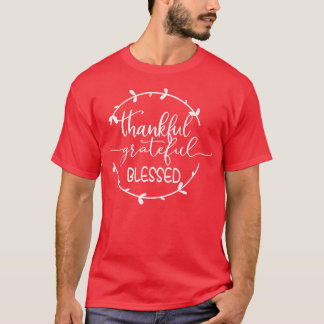 T-shirt Merci Grateful Blessé Happy Automne Merci