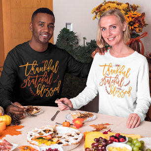 T-shirt Merci Grateful Gratitude Thanksgiving