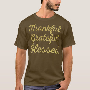 T-shirt Merci, Gratuit, Béni Soie De Thanksgiving & Christ