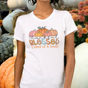 T-shirt Merci Heureux Et Une Sorte De Citrouille De Mess