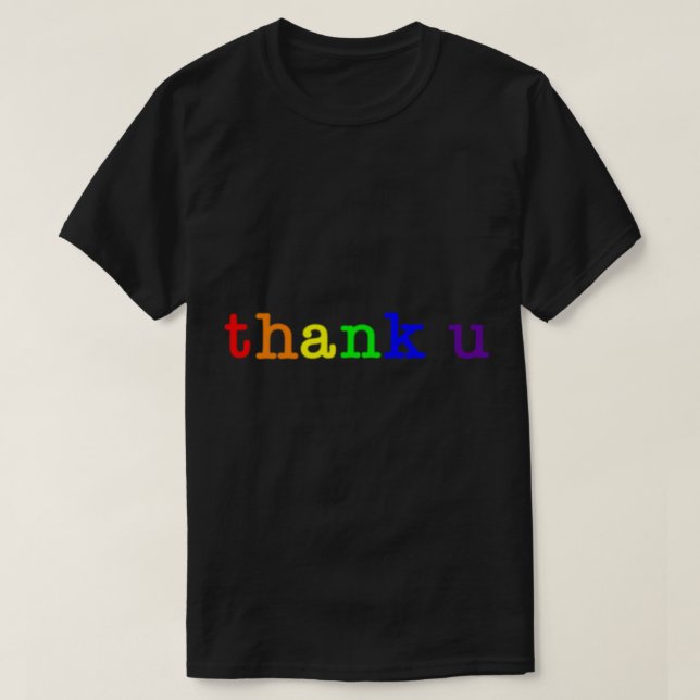 T-shirt merci - jagged petite pilule arc-en-ciel (Design devant)
