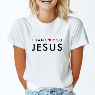 T-shirt Merci Jésus   Coeur de foi chrétienne moderne