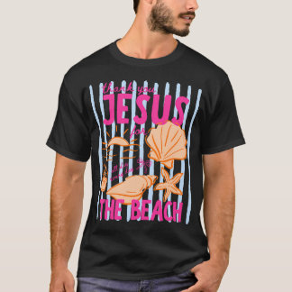 T-shirt Merci Jésus pour les vacances d'été à la plage