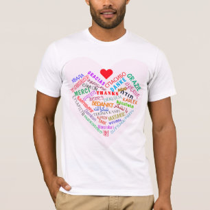 T-shirt MERCI - Langues multiples - International -