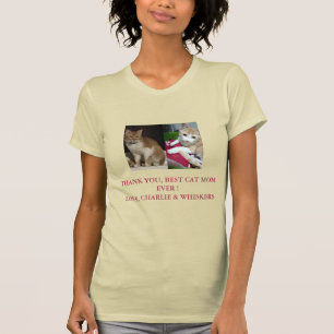 T-shirt Merci Meilleure Maman de Chat avec Photo de Chats 
