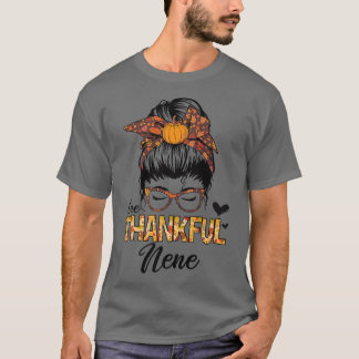 T-shirt Merci Nene Funny Messy Bun Automne Automne Thanksg