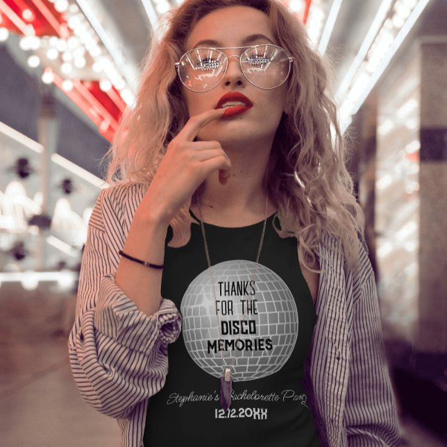 T-shirt Merci pour la fête de bachelorette rétro Disco Mem (Créateur téléchargé)