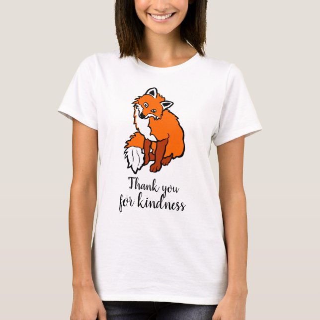 T-shirt Merci pour la gentillesse renard rouge drôle éléga (Devant)
