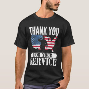 T-shirt Merci Pour Votre Service Vétéran Patriot Militar