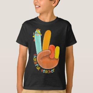 T-shirt Merci Professeur amusant Thanksgiving Peace Hand S