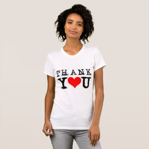 T-shirt Merci Rouge Coeur drôle Blanc
