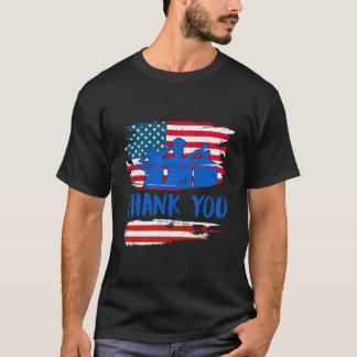 T-shirt Merci Soldats Jour de la Mémoire Américaine Milita