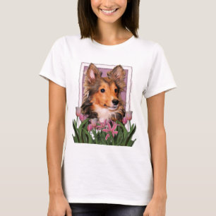 T-shirt Merci - Tulipes roses - Sheltie Puppy - Cooper