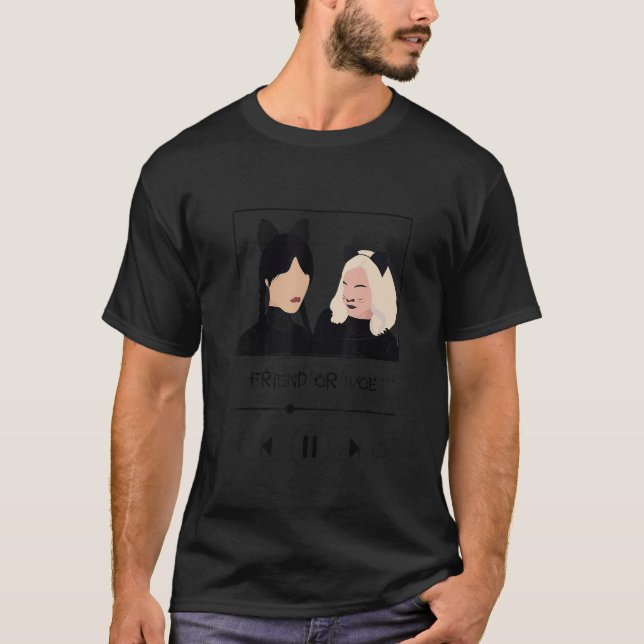 T-shirt Mercredi Et Enid Sinclair Piste ami ou malheur (Devant)