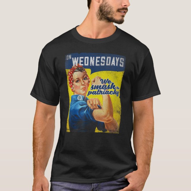 T-shirt Mercredi, nous masquons le Patriarcat, Ros féminis (Devant)