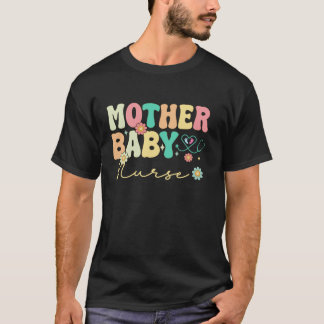 T-shirt Mère Bébé Infirmière Fleur Super Fête de la Mère