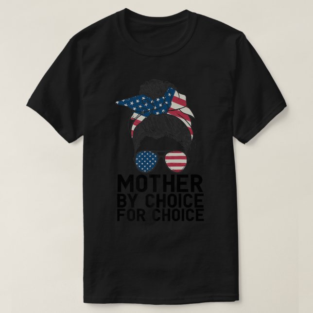 T-shirt Mère Blanche Par Choix Pour Choice Messy Bun USA F (Design devant)