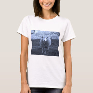 T-shirt Mère bleue et blanche mouton