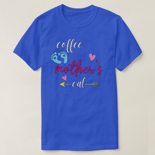 T-shirt Mère de chat Amateur de café 145 (Design devant)
