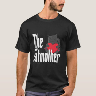 T-shirt Mère de chat drôle Catmère Mignon chat noir mère c