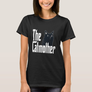 T-shirt Mère de chat drôle Catmère Mignon chat noir mère c