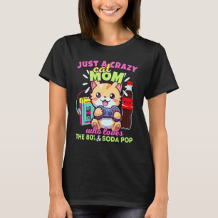 T-shirt Mère de chat folle qui aime les boissons gazeuses 