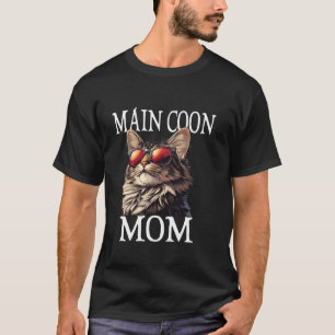 T-shirt Mère de chat Maine Coon cool lunettes de soleil dr
