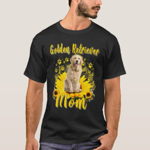 T-shirt Mère de chien retriever doré tournesol pour femmes