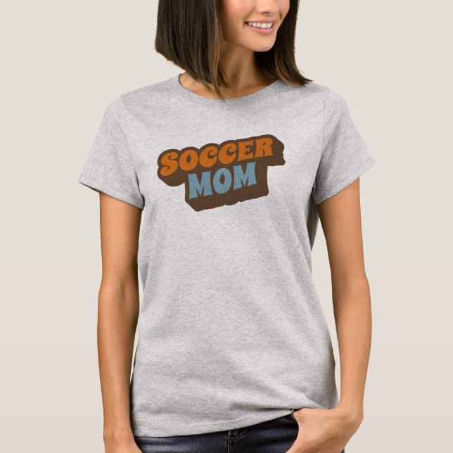 T-shirt Mère de football de style surfer rétro (Devant)
