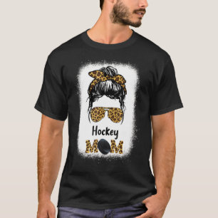 T-shirt Mère de hockey Léopard Bleached Sport Bun Hair Sun